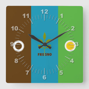 Carrée Fresno (Californie) drapeau Grande Horloge