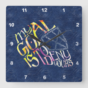 Carrée Gardien de but d'hockey mon horloge de typographie