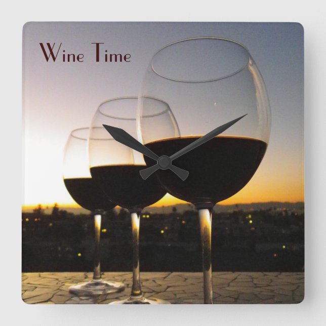 Carrée Grande horloge de Wine Time Clock! (Recto)