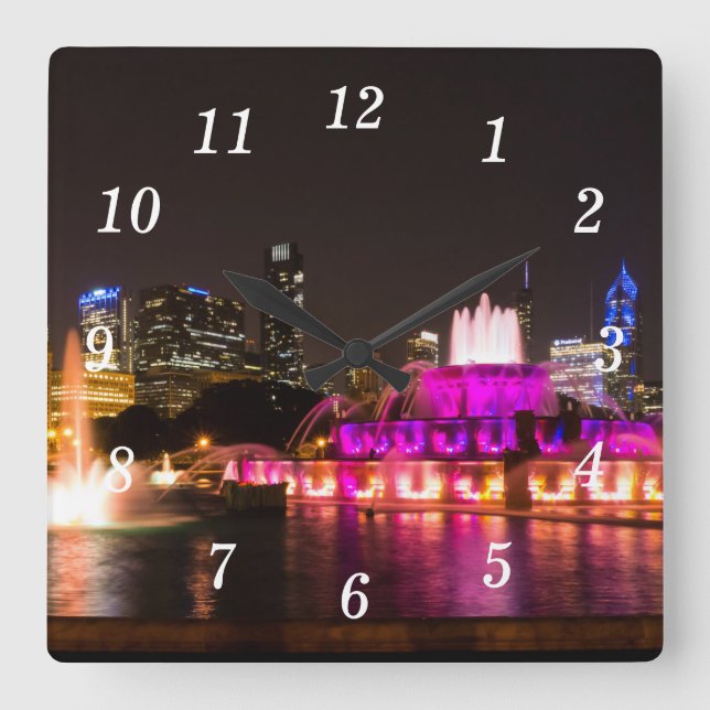 Carrée Grant Park Chicago Wall Horloge (Recto)