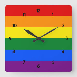 Carrée Grille arc-en-ciel Grande horloge