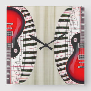 Carrée Guitare et horloge de piano