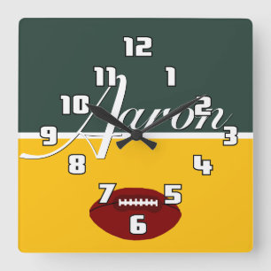 Carrée Horloge Aaron Football Limon