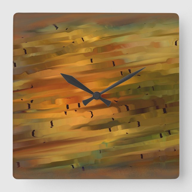 Carrée Horloge Abstraite rouille (Recto)