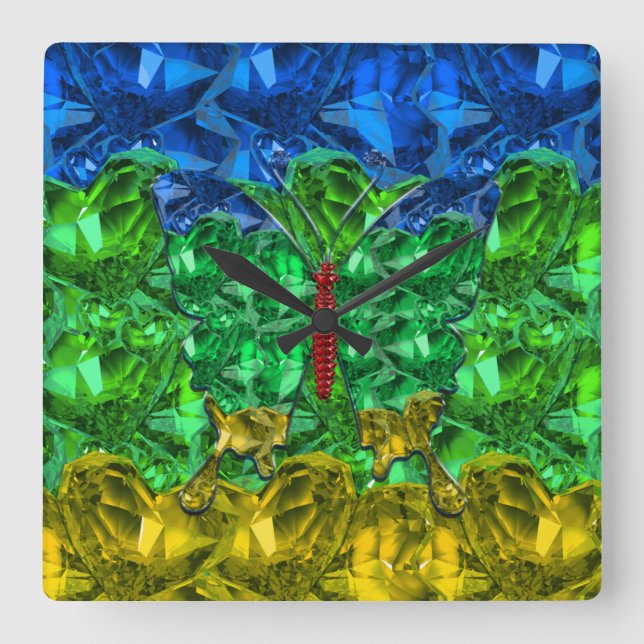 Carrée Horloge Amazigh Acrylique (Recto)