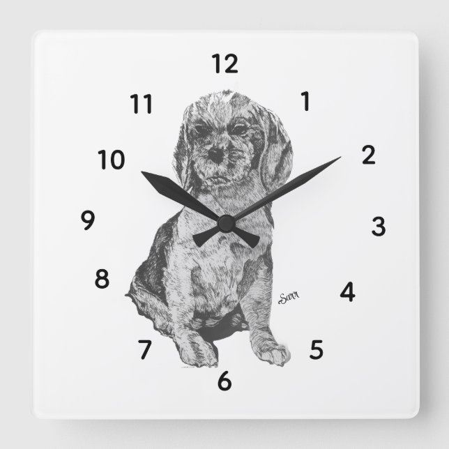 Carrée Horloge : Amour d'un chien (Recto)