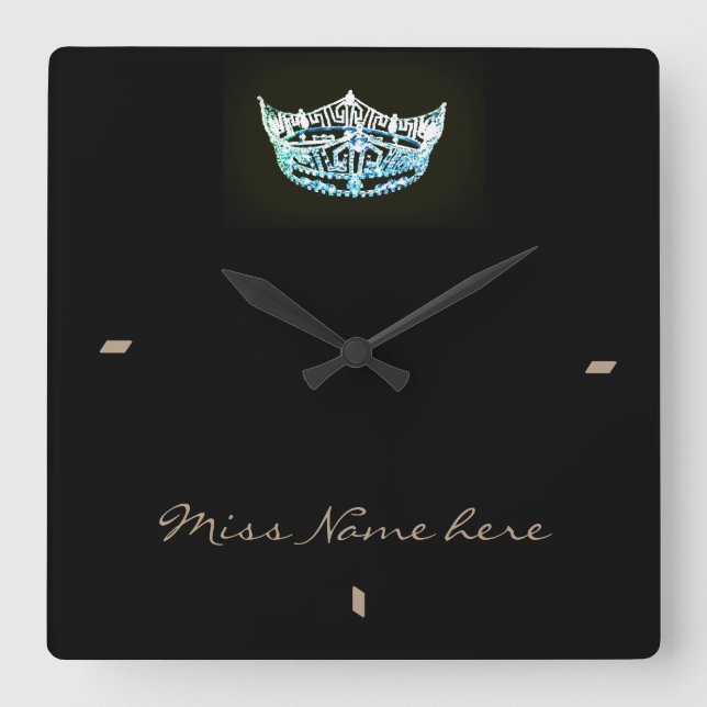 Carrée Horloge Aqua Crown style Miss America (Recto)