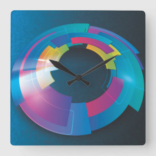 Carrée Horloge Art 2 Abstraite