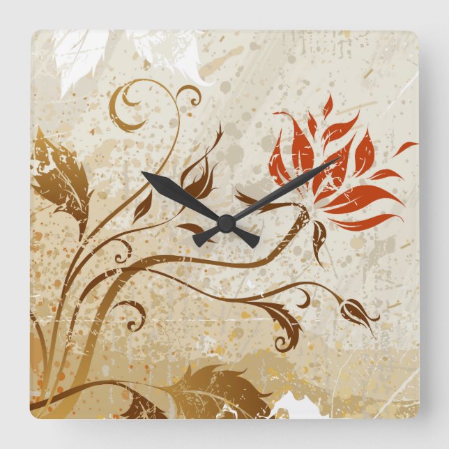 Carrée Horloge Art 50 Abstraite (Recto)