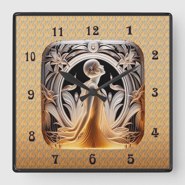 Carrée Horloge Art Déco Lalique. (Recto)