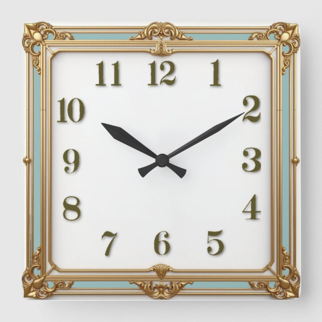 Carrée Horloge Art Déco verte (Recto)