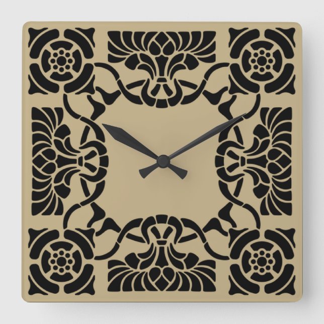 Carrée Horloge Art Nouveau Inspiré (Recto)