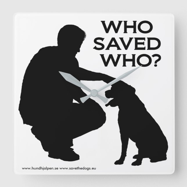 Carrée Horloge avec impression, Qui a enregistré qui (Recto)