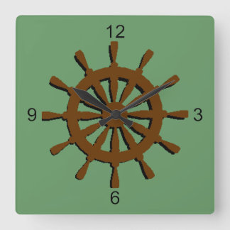 Carrée Horloge - barre de bateau (brun)