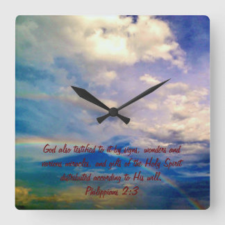 Carrée Horloge biblique - Hébreux 2:4