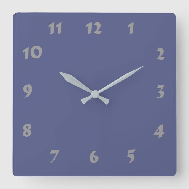 Carrée Horloge Bleue Du Pays Numérique Changeable (Recto)