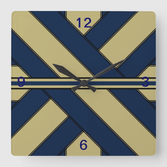Carrée Horloge bleue et or (Recto)