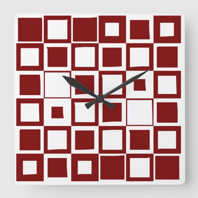 Carrée Horloge Boîte Rouge (Recto)