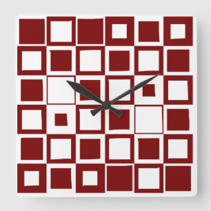 Carrée Horloge Boîte Rouge