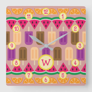 Carrée Horloge Bonbons d'Été