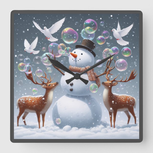 Carrée Horloge Bubbly Blizzard (Recto)