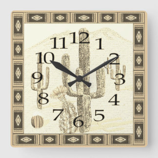 Carrée Horloge Cactus Sud-Ouest