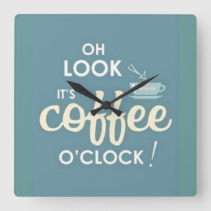 Carrée horloge café