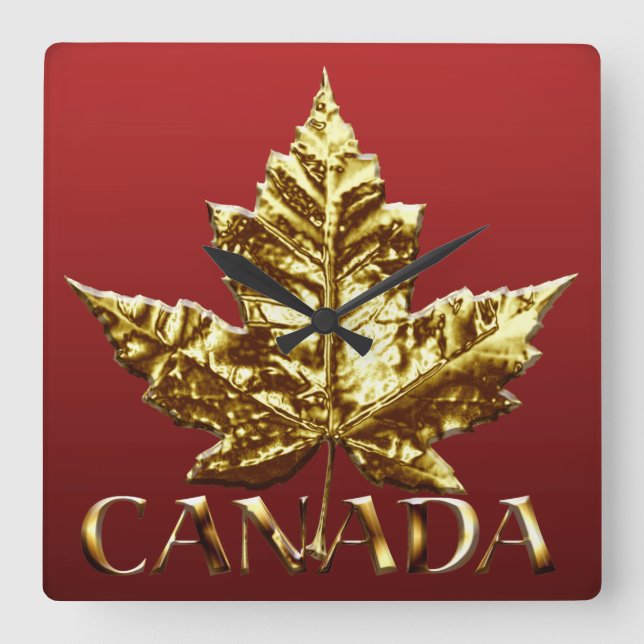 Carrée Horloge Canada Médaille d'Or Canada Horloge Souven (Recto)