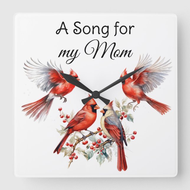 Carrée Horloge cardinale murale (Recto)