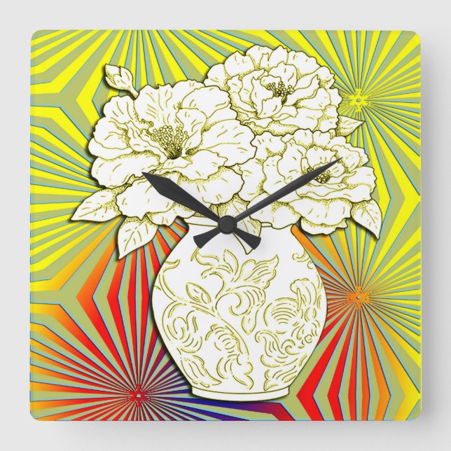 Carrée Horloge Carré Art déco des années 1920 (Recto)