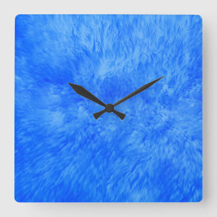Carrée Horloge Carré de la fourrure bleue