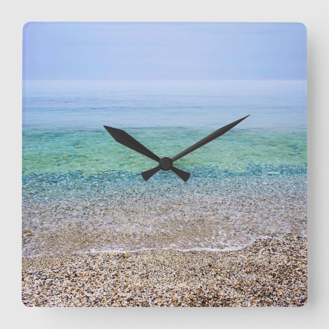 Carrée Horloge Carré de plage calme (Recto)