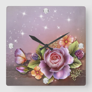 Carrée Horloge Carré Diamond Girl