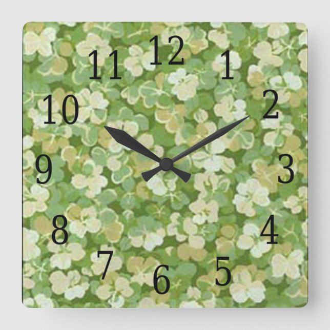 Carrée Horloge Carré du jardin vert (Recto)