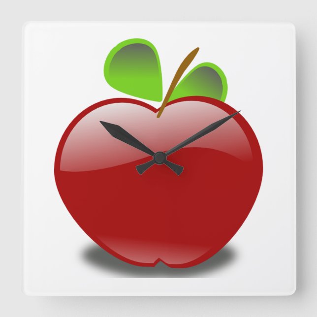 Carrée Horloge Carré rouge Apple (Recto)