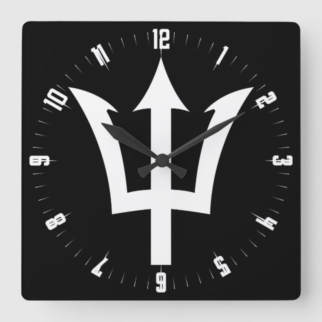 Carrée Horloge Carré Trident de la Barbade (Recto)