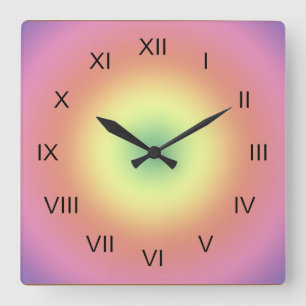 Carrée Horloge - Cercles arc-en-ciel