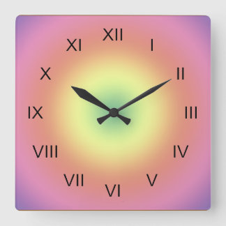 Carrée Horloge - Cercles arc-en-ciel