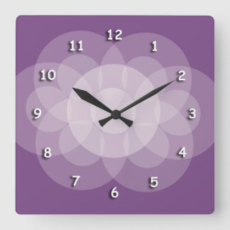 Carrée Horloge - Cercles d'intersection en violet