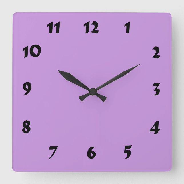 Carrée Horloge changeable de lavande Pastel (Recto)
