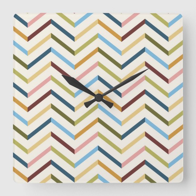 Carrée Horloge Chevron MultiColor (Recto)