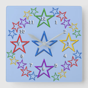 Carrée Horloge - Ciel étoilé