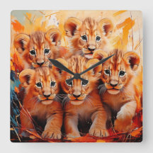 Horloge - Cinq Lionceaux Artwork