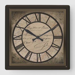 CARRÉE HORLOGE - CONCEPTION VINTAGE DU VIEILLE MONDE -