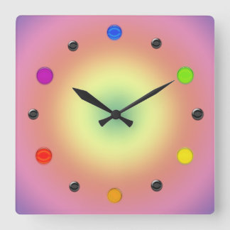 Carrée Horloge - Couleurs primaires