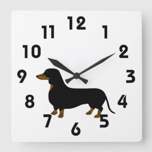 Carrée Horloge Dachshund