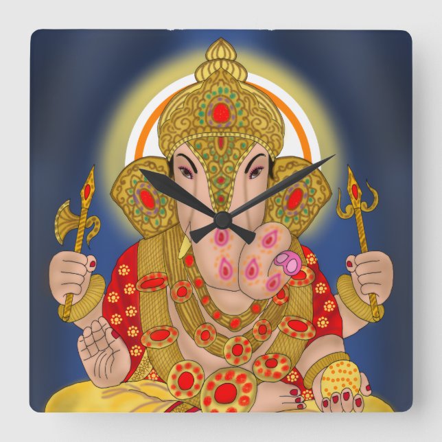 Carrée Horloge Dagduseth Ganesha (Recto)