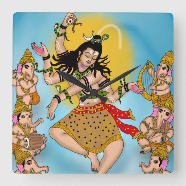 Carrée Horloge Dancing Shiva   (Recto)