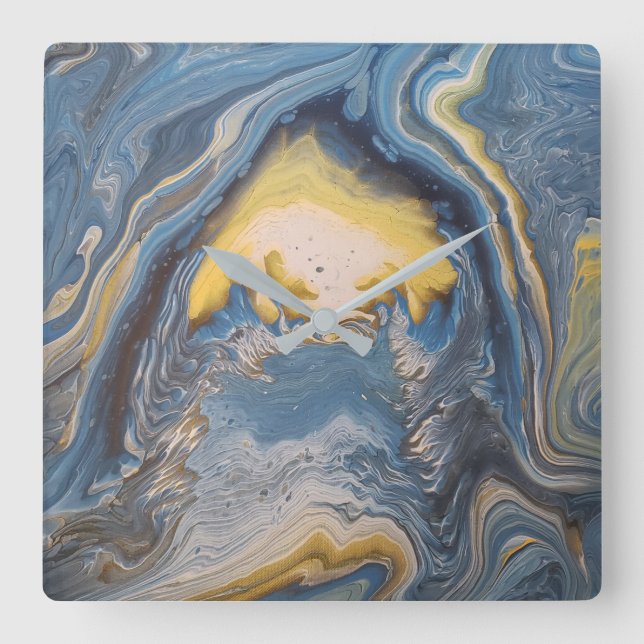 Carrée Horloge d'art Abstraite (Recto)