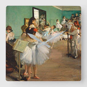 Carrée Horloge d'art minimaliste Degas Ballet